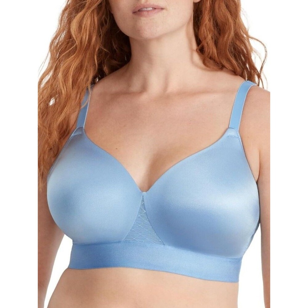 Bali One Smooth U Bra 38X Bounce Control Wire-Free  Sky Blue T-Shirt Bra NWT